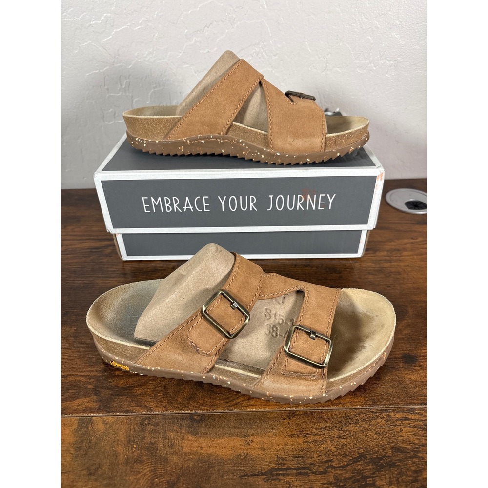 Dansko Dayna Suede Tan Slide Sandals Vibram Sole 2106-370300 Womens 38